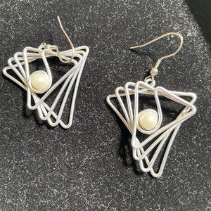 Fun pearl and wire earrings